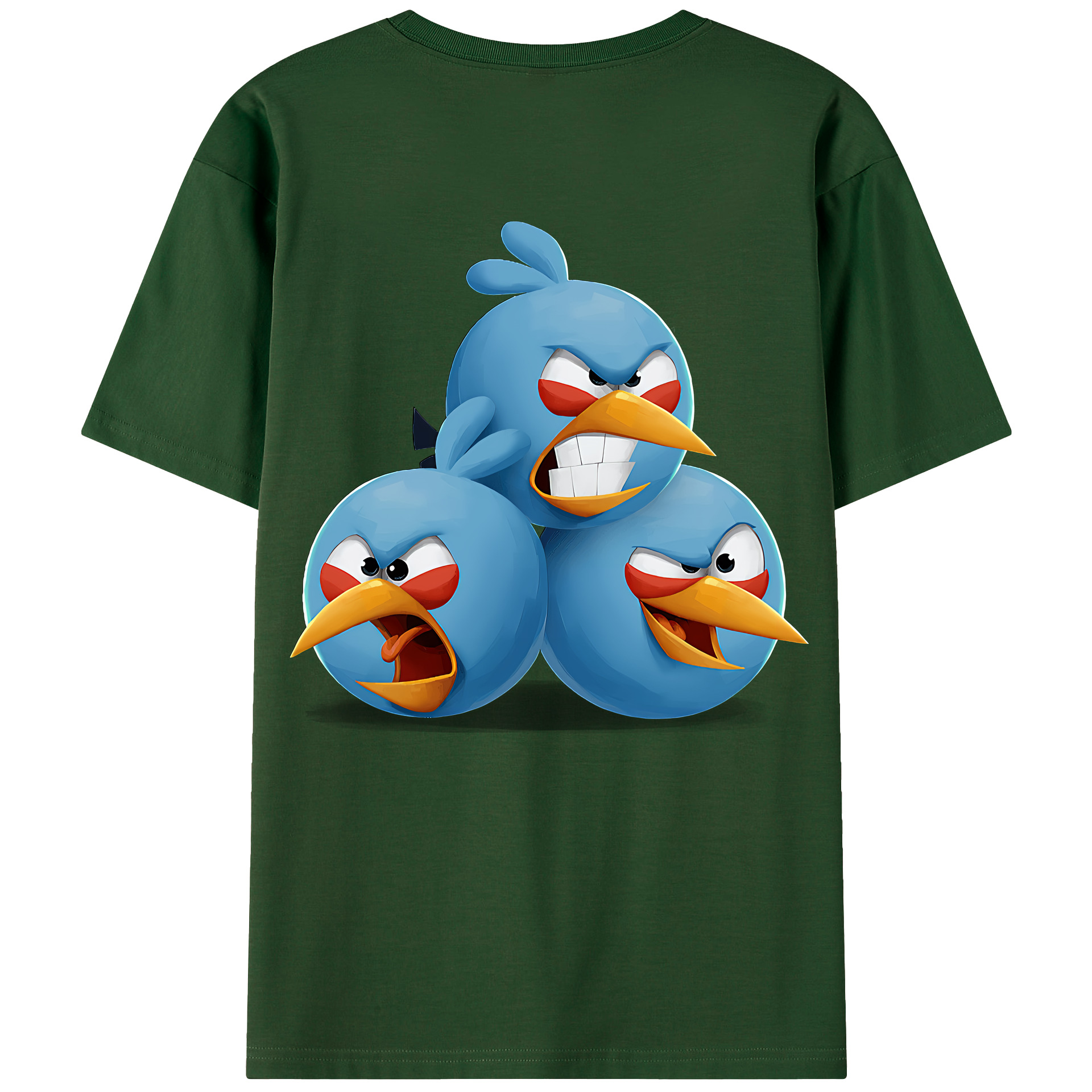 （画像用） Angry Birds アングリーバード 綿100％半袖Tシャツ（背面プリント）